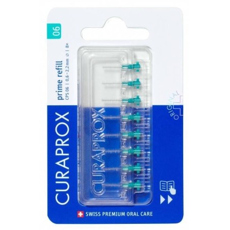 Curaprox capsule 06 scovolino prime refill turquoise 8 pezzi