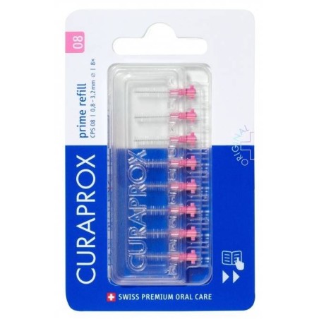 Curaprox capsule 08 scovolino prime refill pink 8 pezzi Curaprox capsule 08 scovolino prime refill pink 8 pezzi
