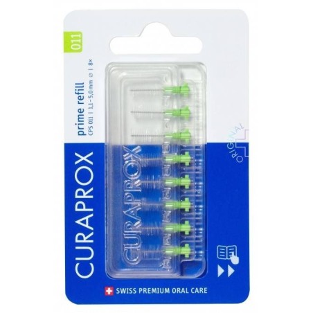 Curaprox capsule 011 scovolino prime refill lime green 8 pezzi