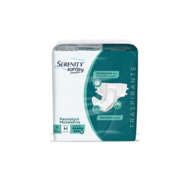 Pannolone mutandina serenity sd sensitive super m 15 pezzi