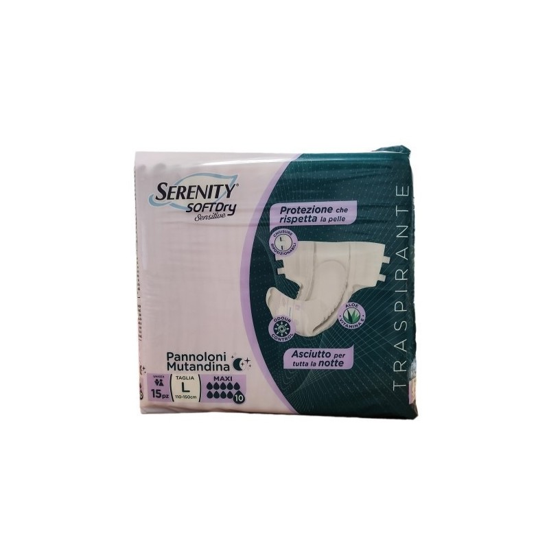 Pannolone mutandina serenity sd sensitive maxi l 15 pezzi