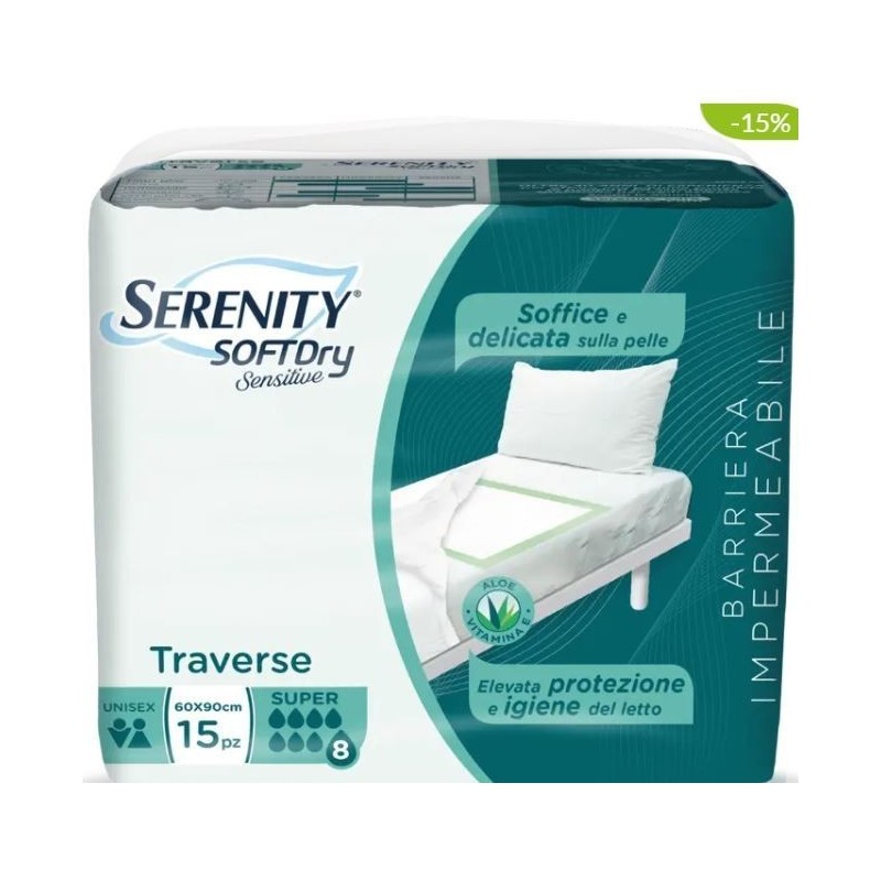 Serenity traversa sd sensitive super 60x90 cm 15 pezzi