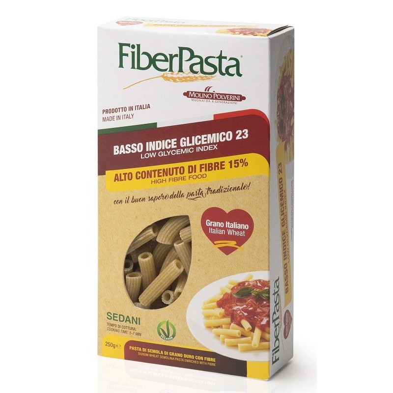 Fiberpasta sedani basso indice glicemico 250 g Fiberpasta sedani basso indice glicemico 250 g