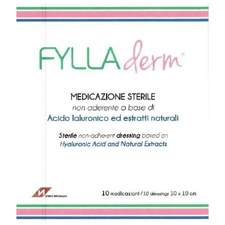 Medicazione non aderente fylladerm a base di acido ialuronico 10 x 10 cm 10 buste