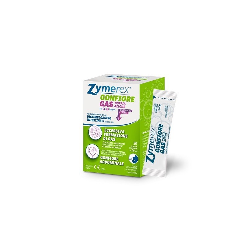 Zymerex gonfiore gas doppia azione con s+e complex 20 bustine monodose da 2 g