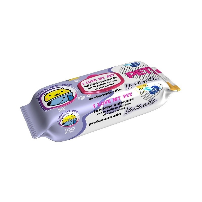 A+cure i love my pet salviette pop-up lavanda 100 pezzi ricarica