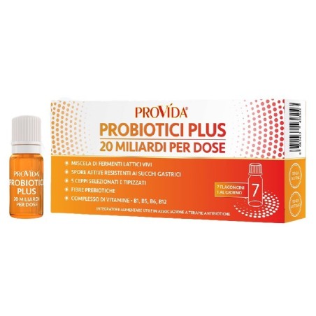 Provida probiotici plus 20 miliardi 7 flaconcini x 8 ml