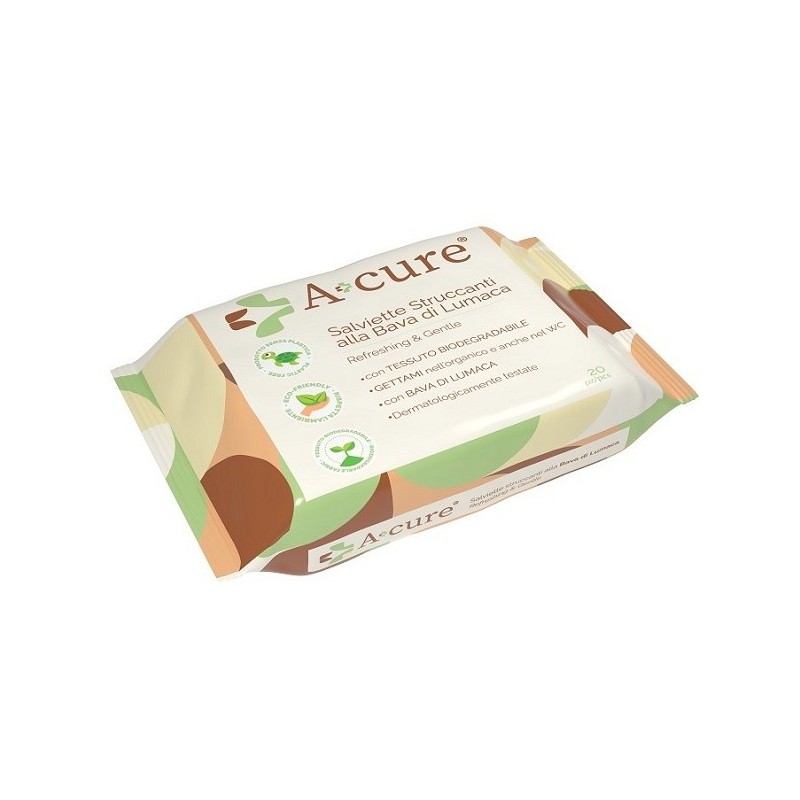 A+cure struccante bava di lumaca pocket maxi 20 salviette