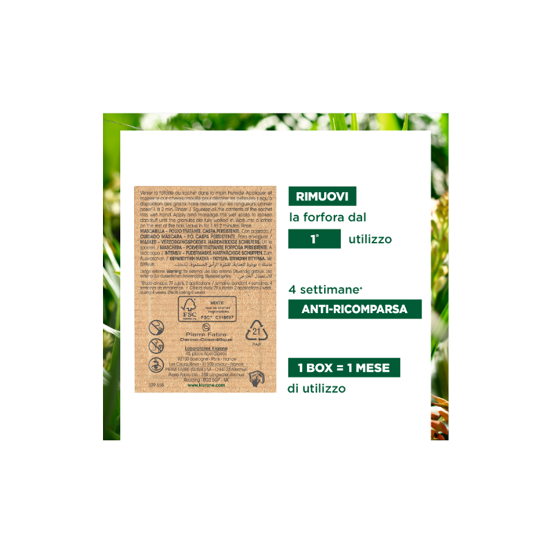 Klorane shampoo maschera 2in1 8 bustine da 3 g