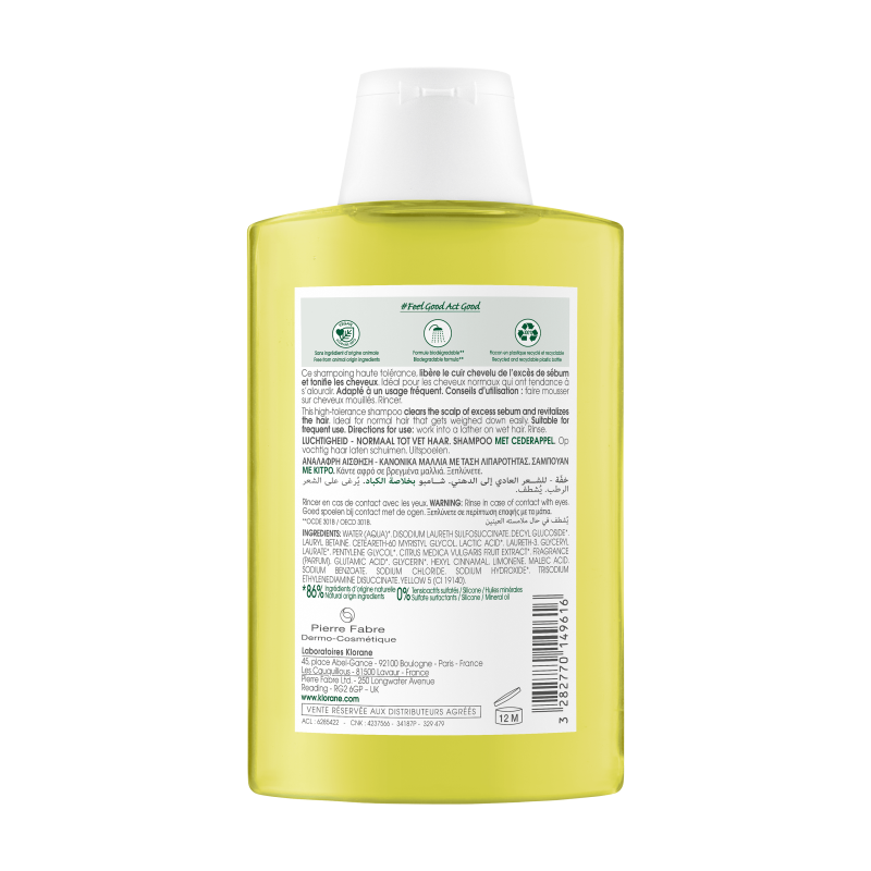 Klorane shampoo cedro 200 ml