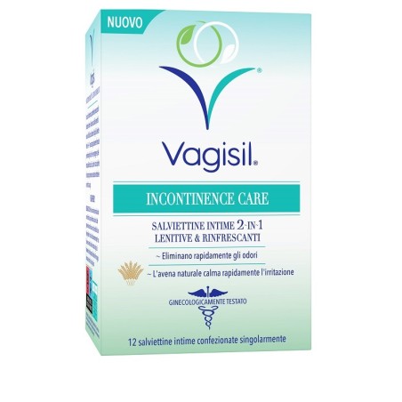 Vagisil incontinence care salviettine intime 2in1 lenitive &rinfrescanti 12 pezzi Vagisil incontinence care salviettine intime 2in1 lenitive &rinfrescanti 12 pezzi
