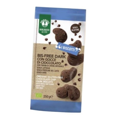 Probios biscotto bisfree dark gocce di cioccolato 250 g