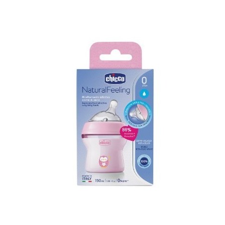 Chicco biberon nat feel pp 0m+ 150 ml bimba