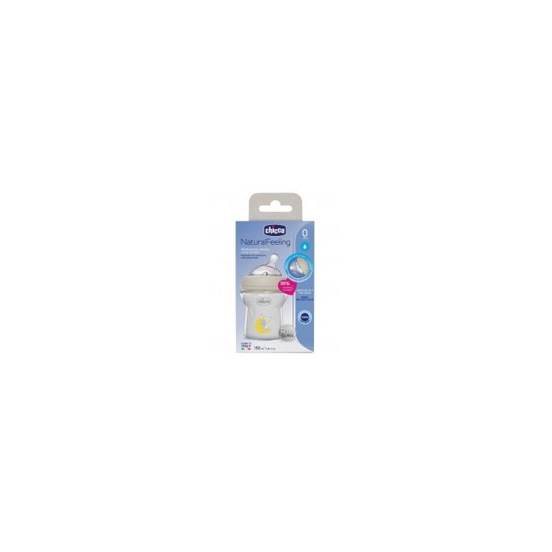 Chicco biberon nat feel vetro 0m+ 150 ml