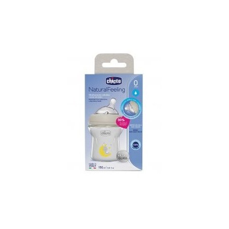 Chicco biberon nat feel vetro 0m+ 150 ml