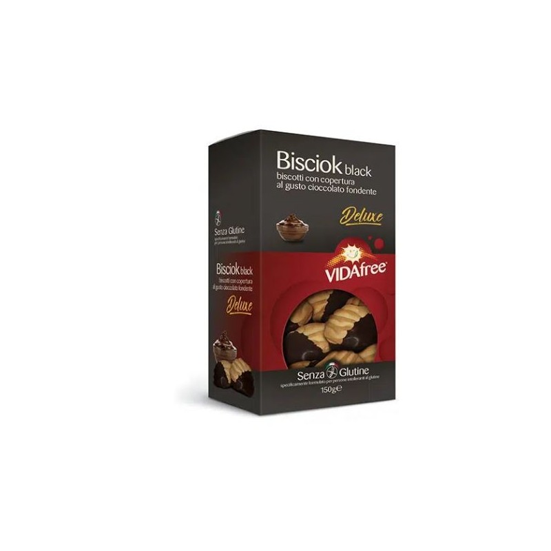 Bisciok black cioccolato fondente vidafree biscotti senza glutine 150 g