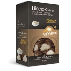 Bisciok white al cioccolato bianco vidafree biscotti senza glutine 150 g