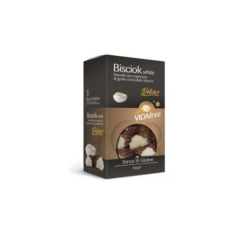 Bisciok white al cioccolato bianco vidafree biscotti senza glutine 150 g