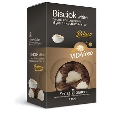 Bisciok white al cioccolato bianco vidafree biscotti senza glutine 150 g
