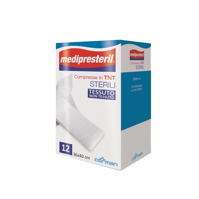 Garza compressa medipresteril tnt 36x40cm 12 pezzi