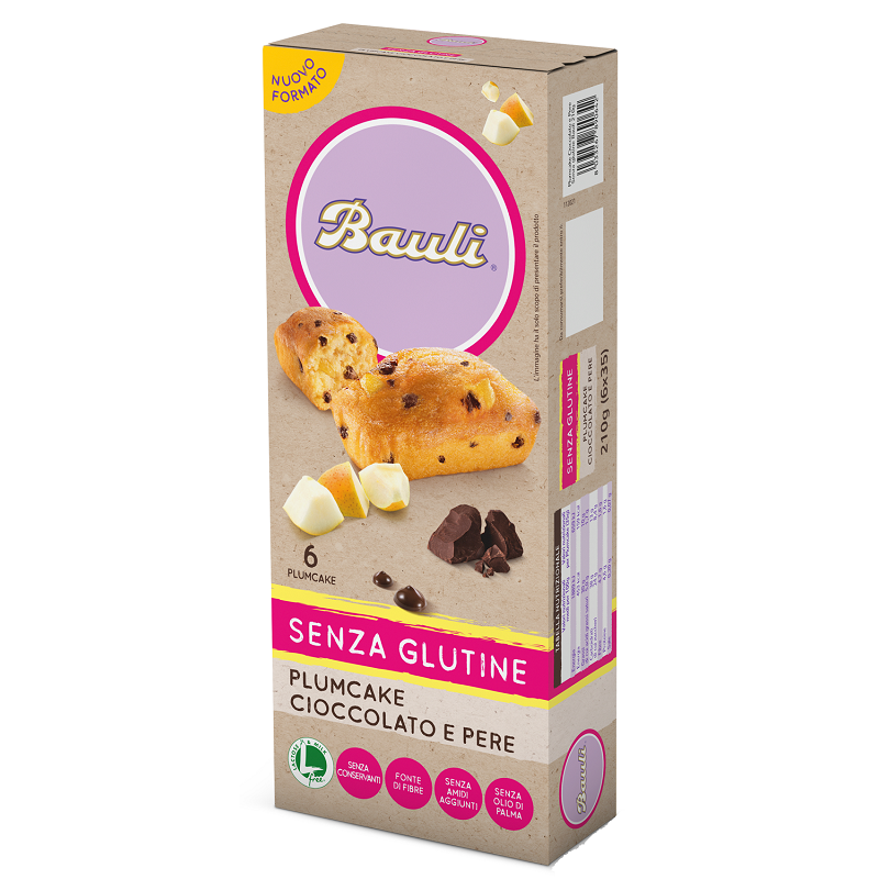 Bauli plumcake cioccolato-pere 6x35 g