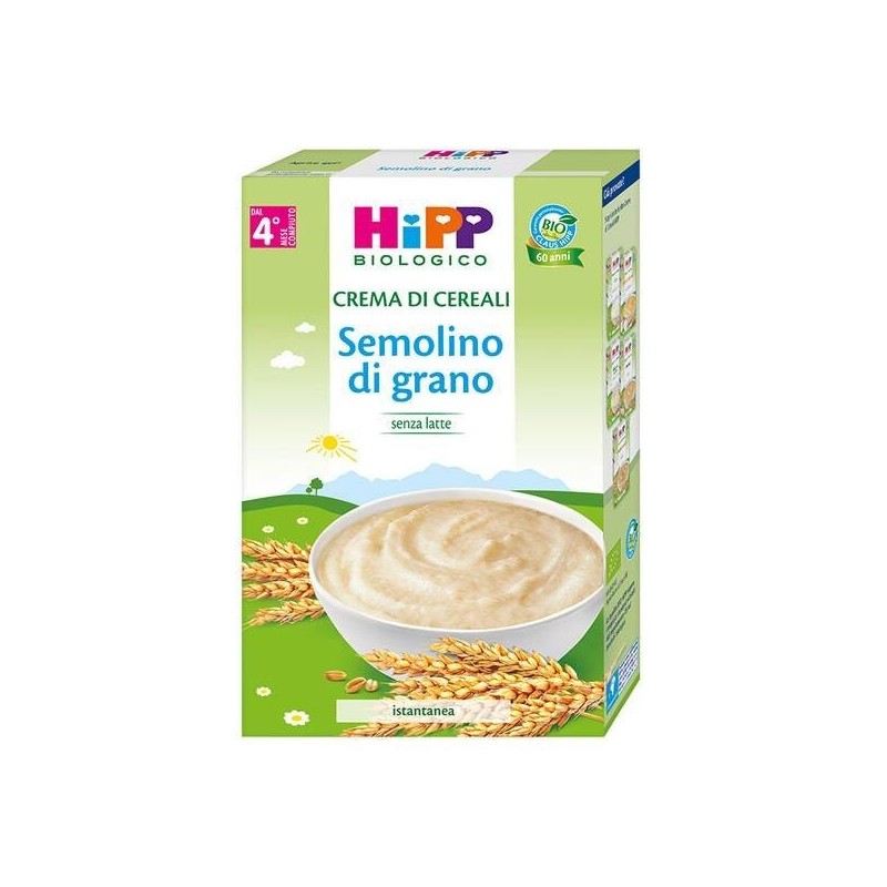 Hipp bio crema cereali semolino di grano 200 g Hipp bio crema cereali semolino di grano 200 g