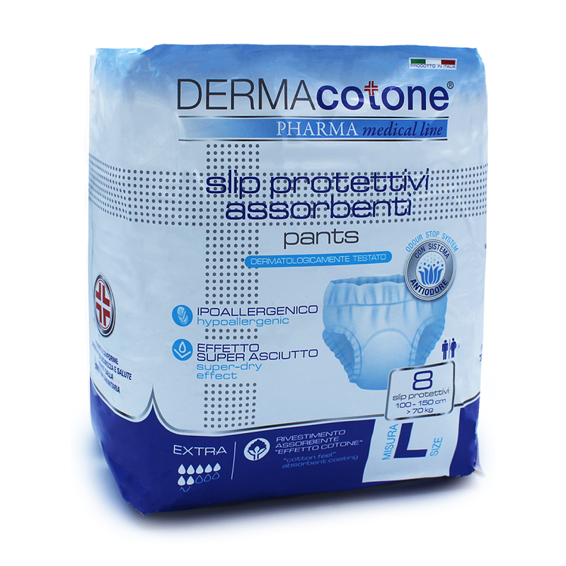 Slip protettivo assorbente pants dermacotone l 8 pezzi