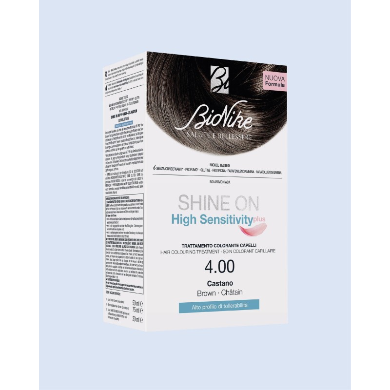 Shine on high sensitivity plus castano 4,00 rivelatore in crema 75 ml + crema colorante 50 ml
