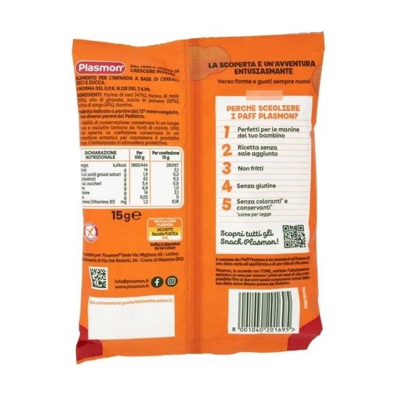 Plasmon paff stelline ceci zucca 15 g