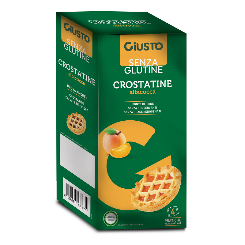 Giusto senza glutine crostatina albicocca 4 pezzi da 45 g