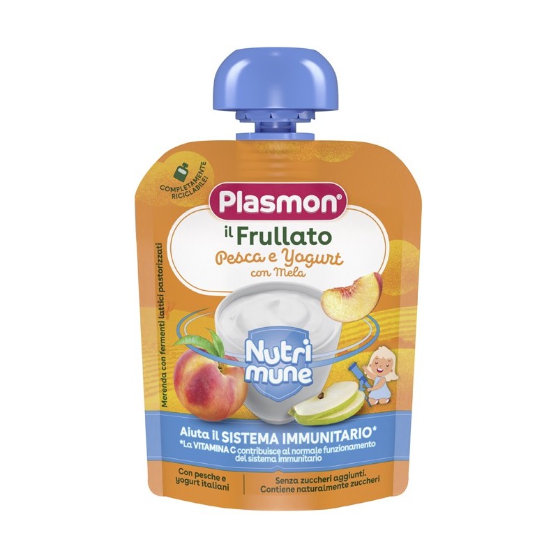 Plasmon nutri-mune pesca/yogurt con mela 85 g