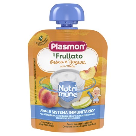 Plasmon nutri-mune pesca/yogurt con mela 85 g
