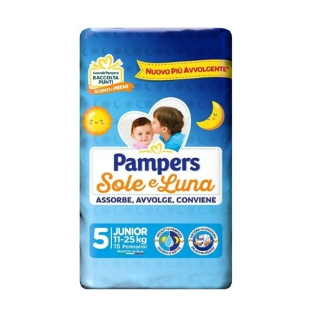 Pampers sole&luna junior 15 pezzi
