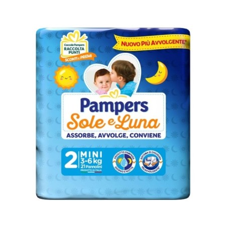 Pampers sole luna midini 21 pezzi