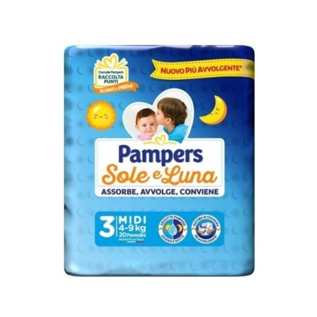 Pampers sole luna mididi 20 pezzi