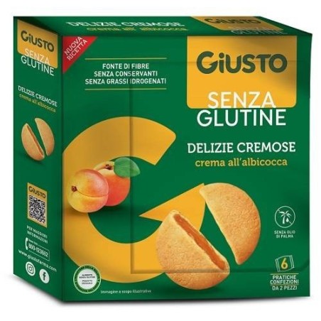 Giusto senza glutine delizie cremose albicocca 6 confezionida 30 g