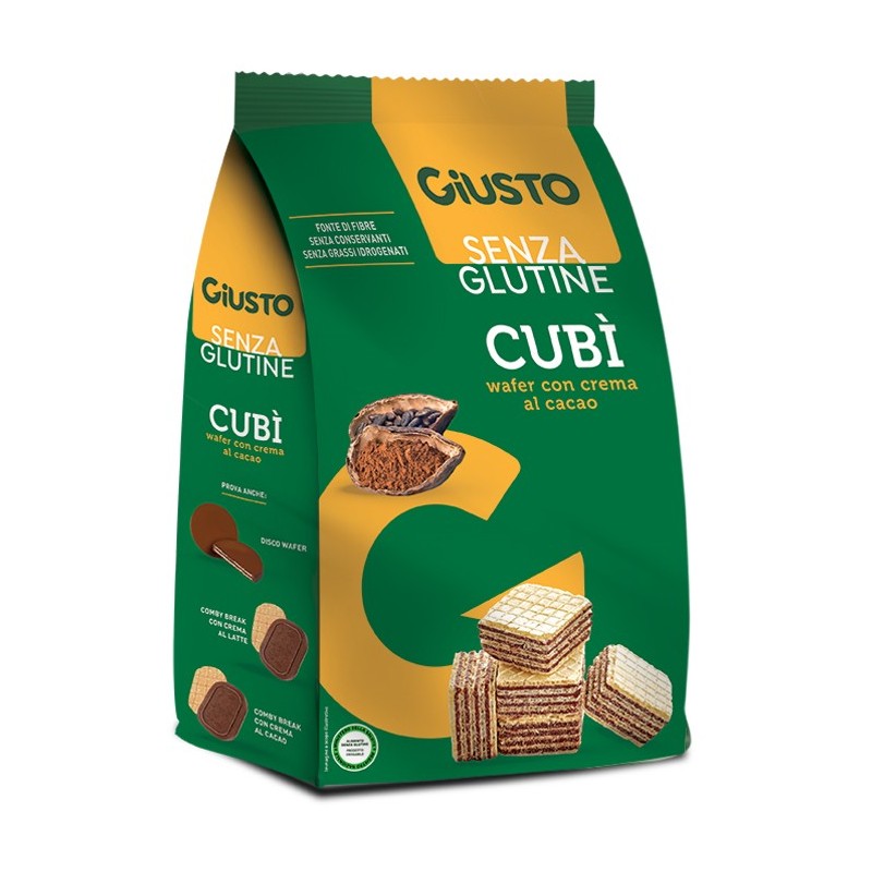 Giusto senza glutine cubi' wafer cacao 250 g