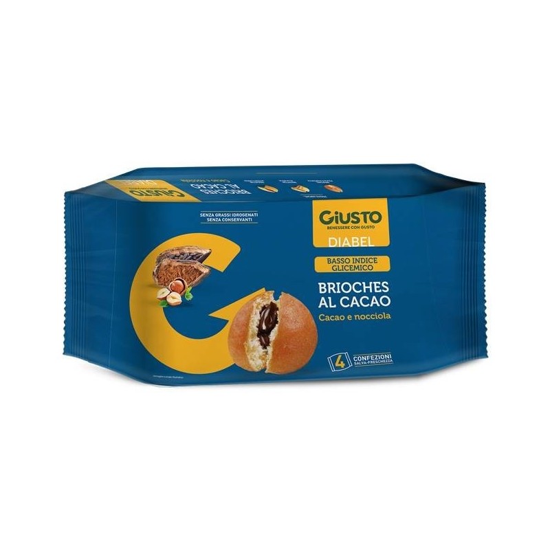Giusto diabel brioche cacao 4 pezzi da 45 g
