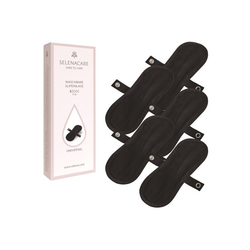 Selenacare salvaslip lavabile nero taglia unica 5 pezzi