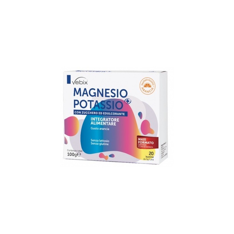 Vebix magnesio potassio + con zucchero ed edulcorante 20 buste 5 g