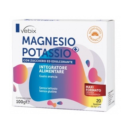 Vebix magnesio potassio + con zucchero ed edulcorante 20 buste 5 g
