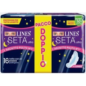 Lines seta ultra assorbenti notte vp dwct 16 pezzi