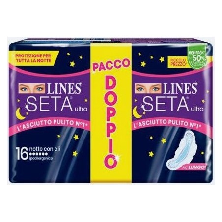 Lines seta ultra assorbenti notte vp dwct 16 pezzi