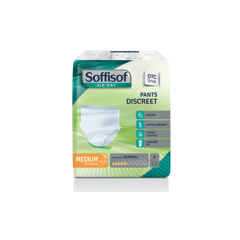 Pannolone soffisof air dry pants discreet medium 8 pezzi
