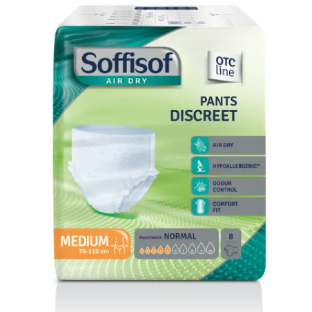 Pannolone soffisof air dry pants discreet medium 8 pezzi