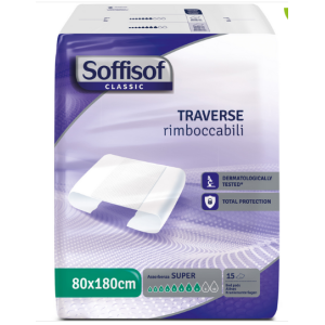 Traversa per incontinenza soffisof classic 8 gocce 80 x 18015 pezzi
