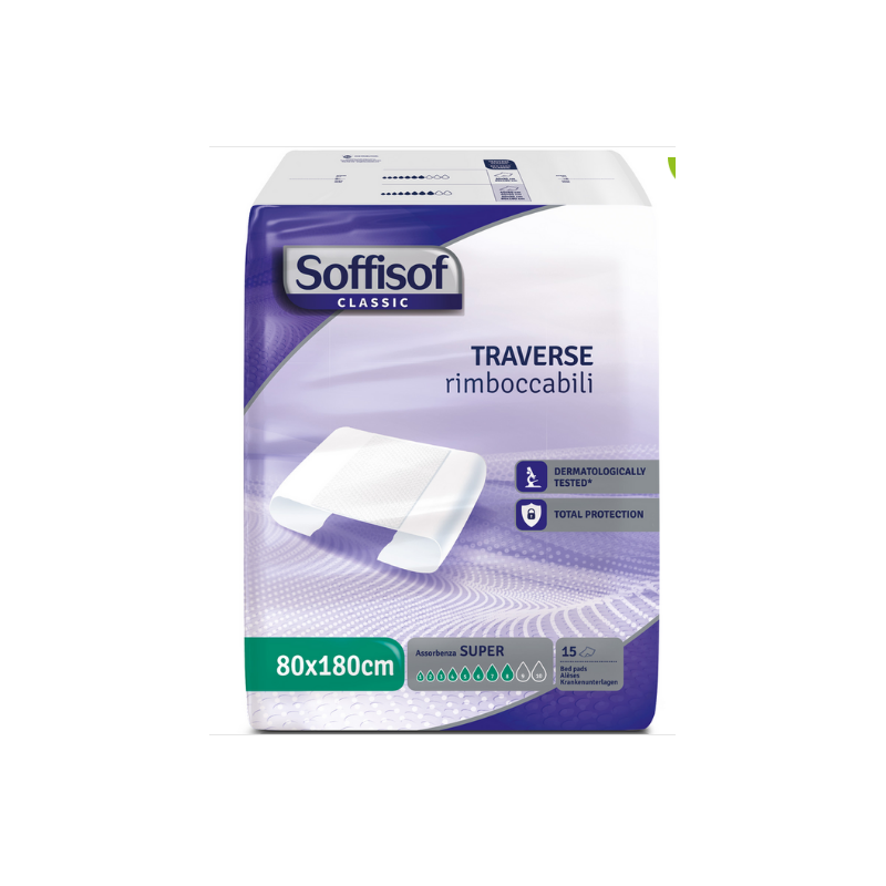 Traversa per incontinenza soffisof classic 8 gocce 80 x 18015 pezzi