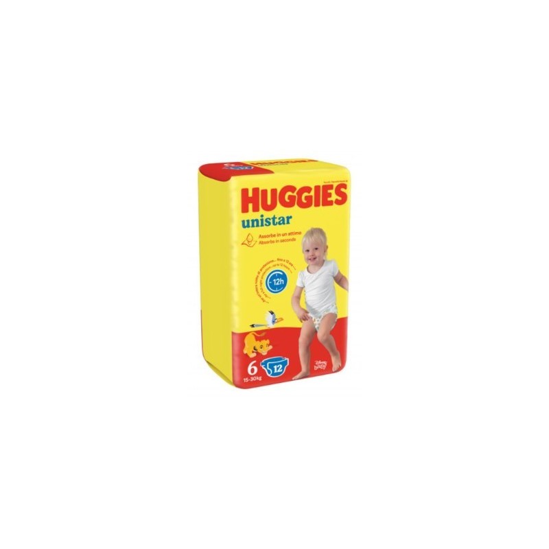 Huggies unistar base 6 pannolino 6 confezioni da 12 pezzi