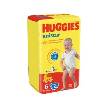 Huggies unistar base 6 pannolino 6 confezioni da 12 pezzi