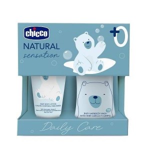 Chicco natural sensation set bagnoshampoo+crema corpo